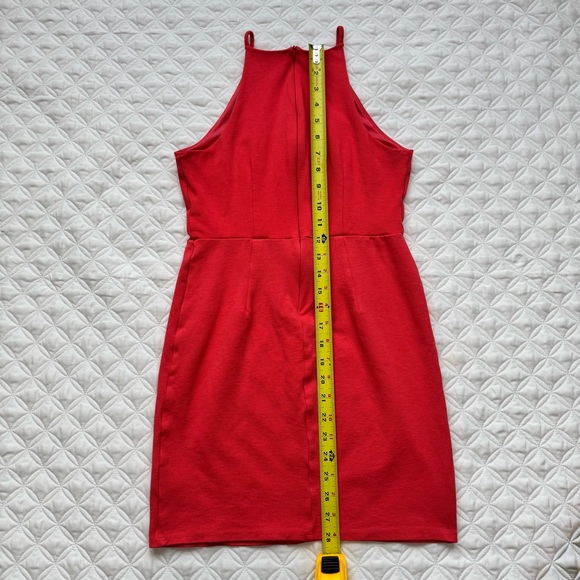 Monteau Los Angeles Coral Bodycon Spaghetti Strap Halter Mini Dress - Size XS - Picture 8 of 10